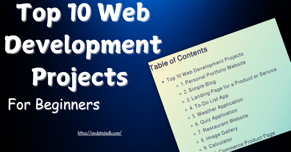 Top 10 Web Development Projects for Beginners - Top 10 Web Development Projects for Beginners