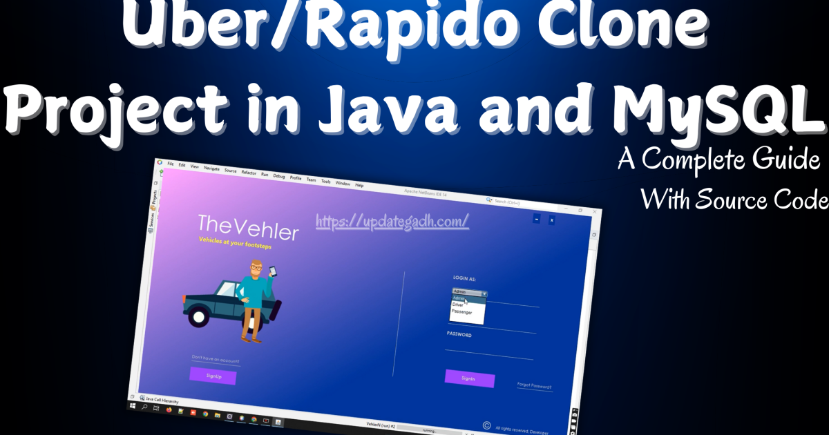 Uber/Rapido Clone Project in Java - Uber Rapido Clone Project in Java and MySQL