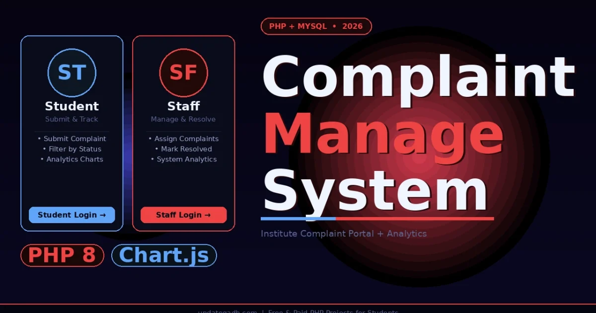 Complaint Management System in PHP & MySQL