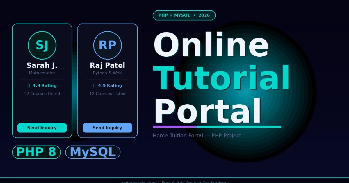 Online Tutorial Portal Site in PHP MySQL — Full Project with Source Code